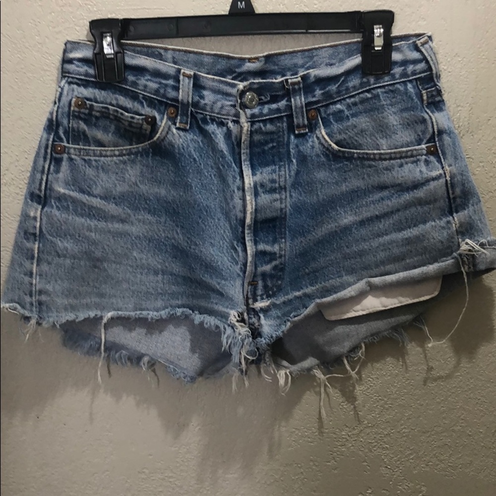 Levis 501 high rise denim shorts